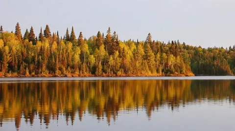 Lakeside mirror scenery pan Stock Footage 51731963