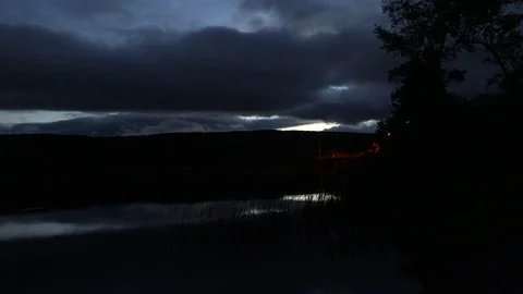 Lakeside Night Timelapse (St. Joseph), Antigonish, Nova Scotia Stock Footage 71242440