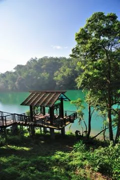 Lakeside pavilion Foto stock