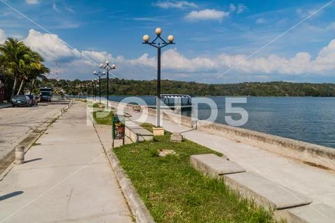 Lakeside promenade in Flores, Guatemala Stock Photos