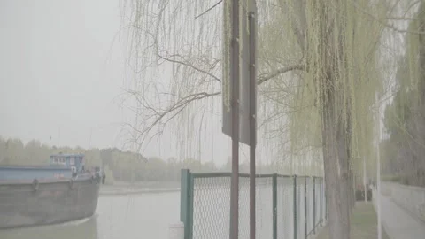 Lakeside Railing China Overcast 스톡 동영상 337242908