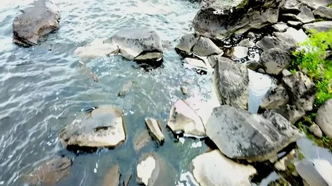 Lakeside Shoreline Stock-Footage 77399323