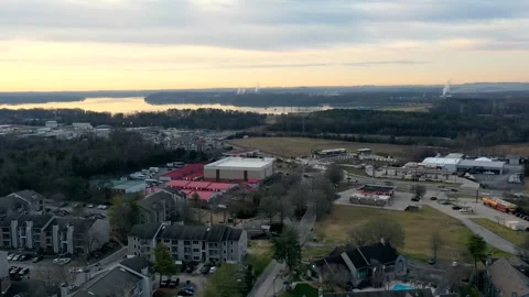 Lakeside shot Drone Stock Footage 264007770