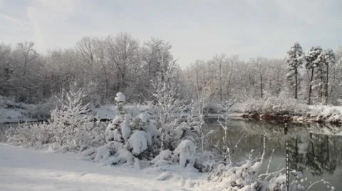 Lakeside Snow Stock-Footage 44562139