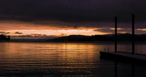 Lakeside Sunset Stock Footage 103130530