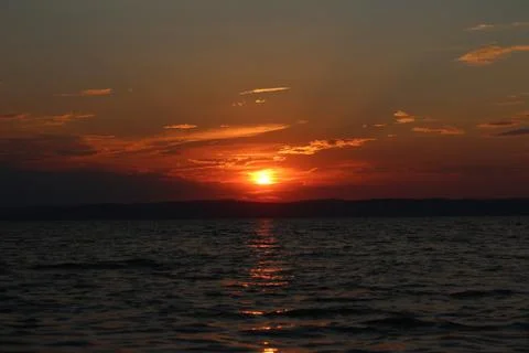 Lakeside Sunset Stockfoto's