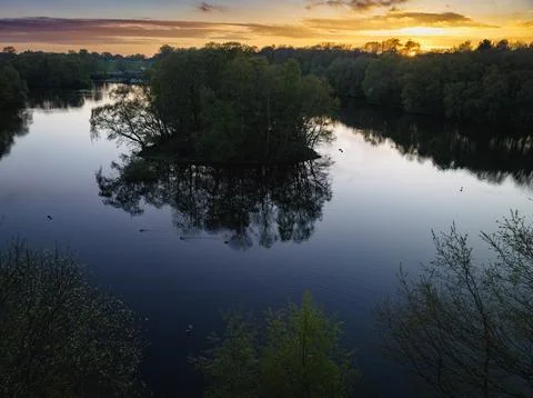Lakeside at Sunset Stock Photos