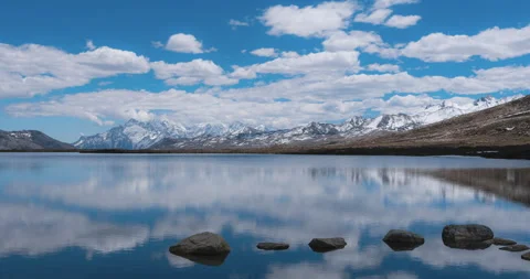 Lakeside, sunset time landscape (Time-lapse) Stock Footage 132763761