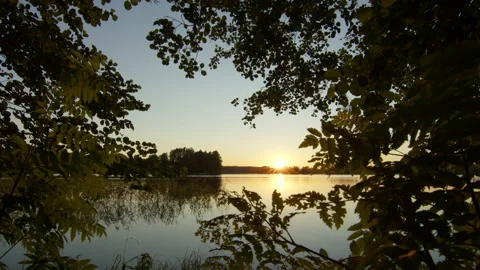 Lakeside Sunset Timelapse Video stock 234425680