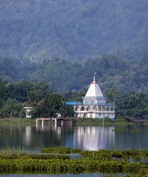 Lakeside temple. Stock Photos