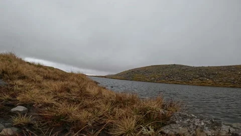 Lakeside view on mountain Stock Footage 236324897