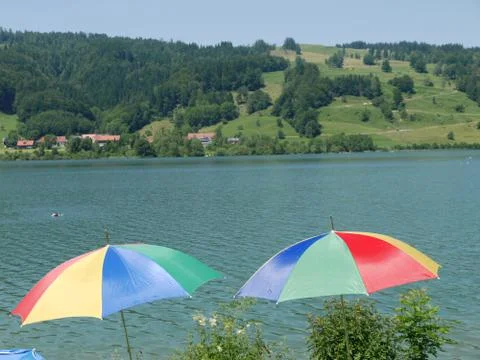 Lakeside View In Summer Stock Photos