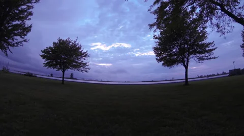 Lakeview Evening Time-lapse Sky Sunset River Stock Footage 47478757
