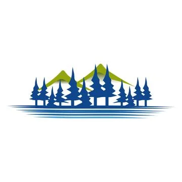 Lakeview icon logo design template Stock Illustration