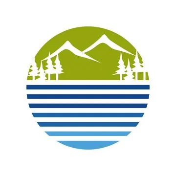 Lakeview icon logo design template Stock Illustration
