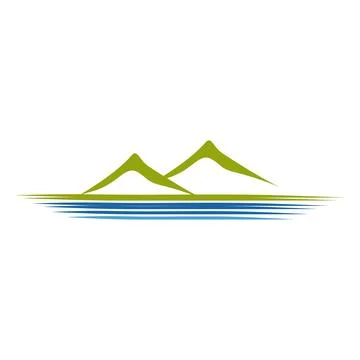 Lakeview icon logo design template Stock Illustration