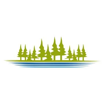 Lakeview icon logo design template Stock Illustration