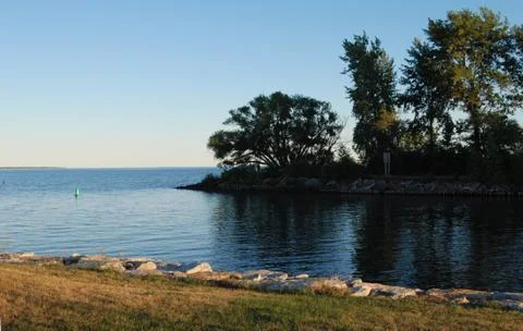 Lakeview with Trees Stockfoto's