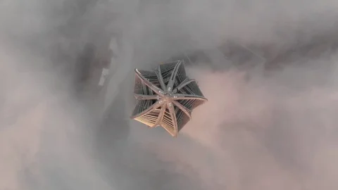 Lakhta center skyscraper in the clouds saint petersburg Stock Footage 97110709