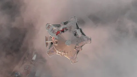 Lakhta center skyscraper in the clouds saint petersburg Stock Footage 97110885