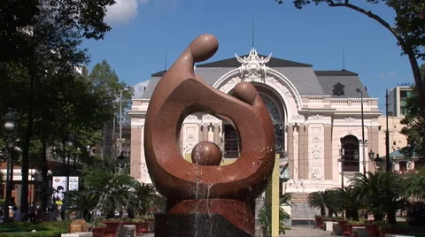 Lam Son Park and Opera House Stock Footage 61296688