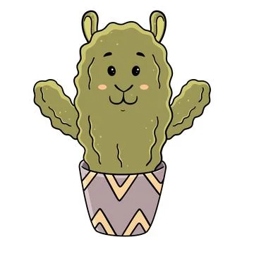 Lama cactus Stock Illustration