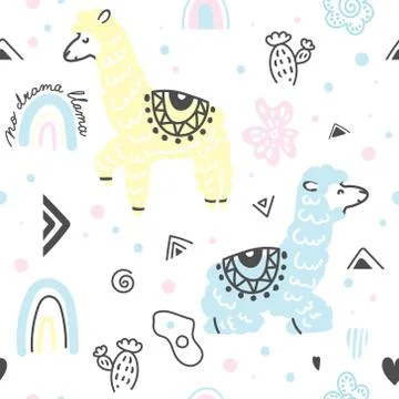 Lama is not a problama Stock Illustration