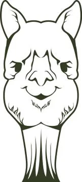 Lama portrait logo Stockillustratie