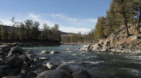 Lamar River and Yellowstone river Stock Footage 35169544