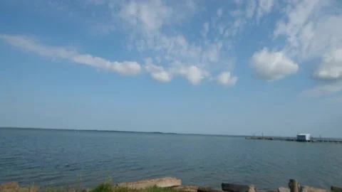 Lamar Tx Ocean Drive with pier 26 sec 4k Video stock 140473336