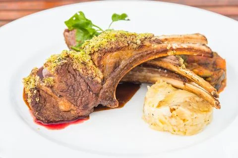 Lamb barbecue steak Stock Photos