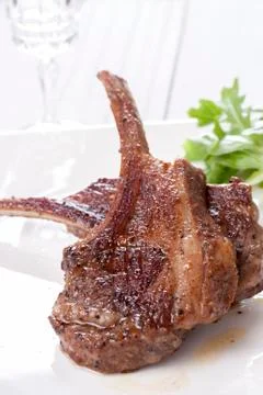 Lamb chop grill Stock Photos
