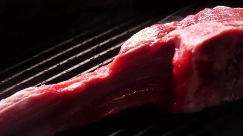Lamb Chop! Grilling Bone-In Lamb Stock-Footage 332924980