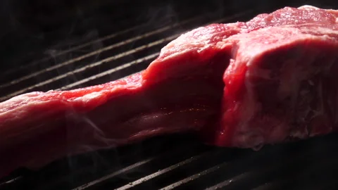 Lamb Chop! Grilling Bone-In Lamb Stock-Footage 332924983
