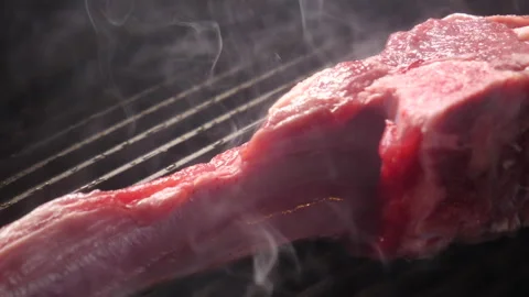 Lamb Chop! Grilling Bone-In Lamb Stock-Footage 332925186