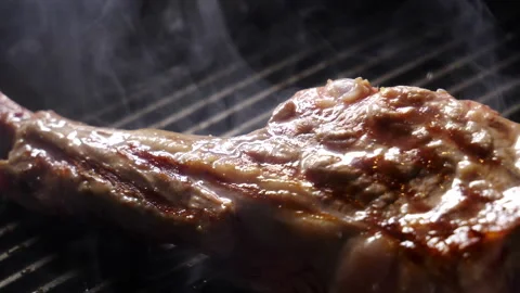 Lamb Chop! Grilling Bone-In Lamb Stock-Footage 332925256