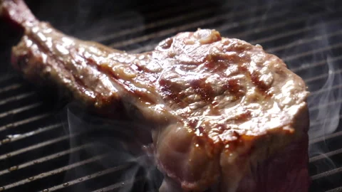 Lamb Chop! Grilling Bone-In Lamb Stock-Footage 332925331