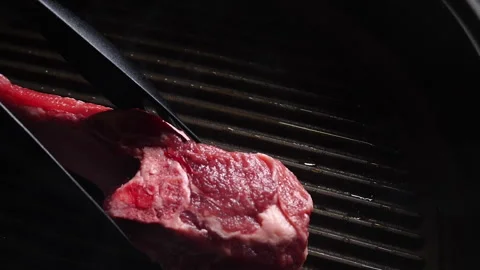 Lamb Chop! Grilling Bone-In Lamb Stock-Footage 332925451