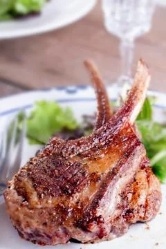 Lamb chop steak Stock Photos