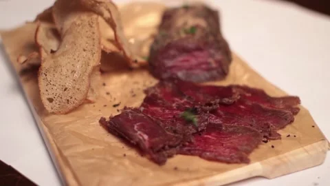 Lamb chops with herbs and spices. Stock Footage 144219647