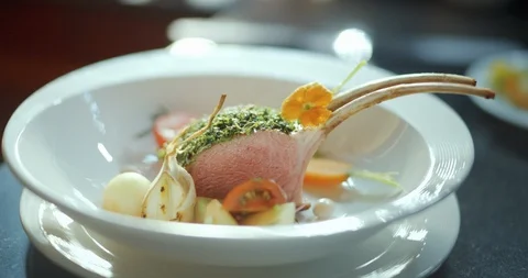 Lamb Chops Sizzled with Garlic Video stock 91061377