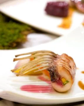 Lamb dinner Stock Photos