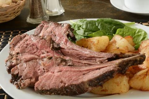 Lamb dinner Stock Photos