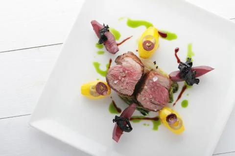 Lamb fillet dinner Stock Photos