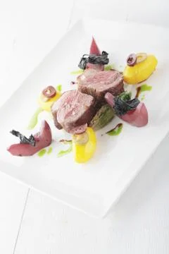 Lamb fillet dinner Foto stock