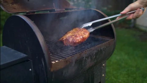 Lamb on the Grill 4K Video stock 94714120