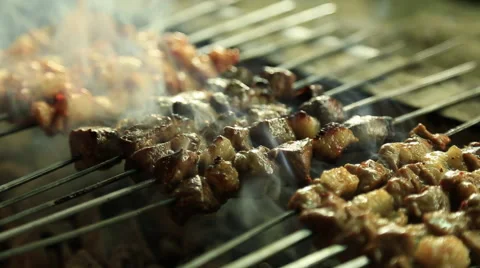 Lamb on the grill Stock Footage 65481427