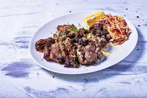 Lamb grilled stake Stock Photos