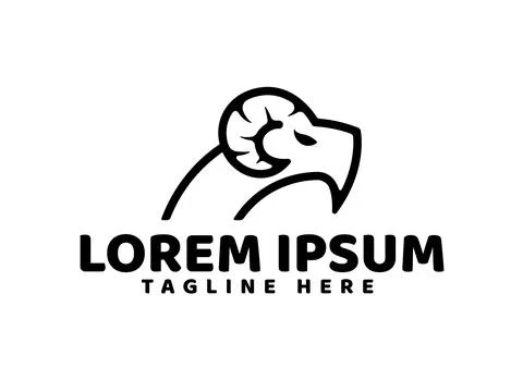 Lamb head logo design template Stock Illustration