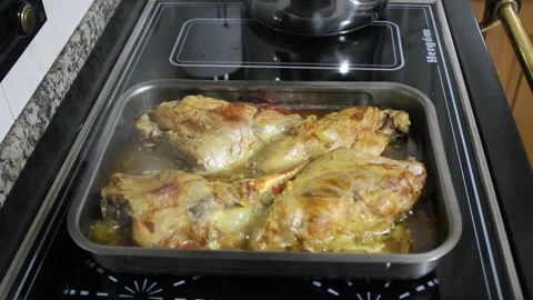 Lamb legs cooked at home Stock Footage 270232881